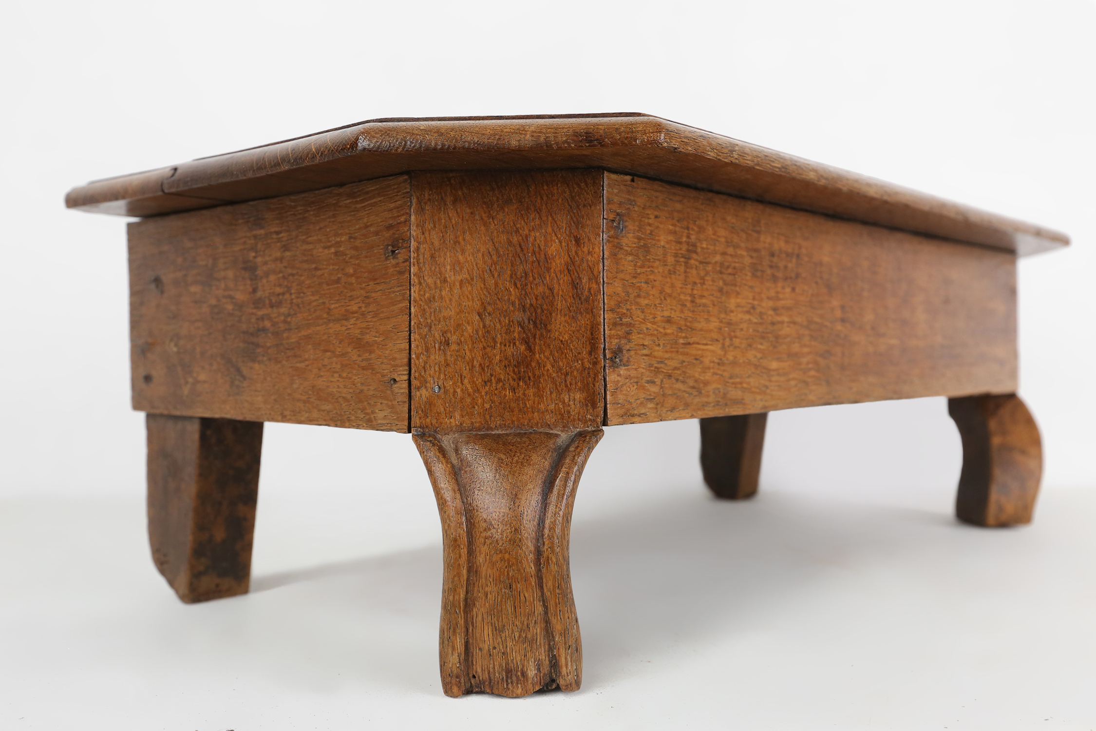 Charming wooden rustic church stool, France ca. 1900thumbnail